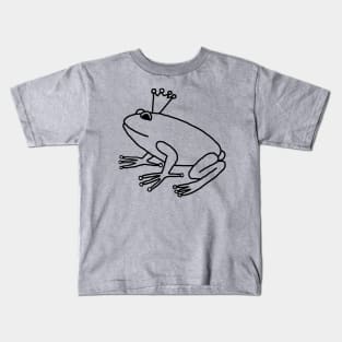 Frog Prince Minimal Line Drawing Kids T-Shirt